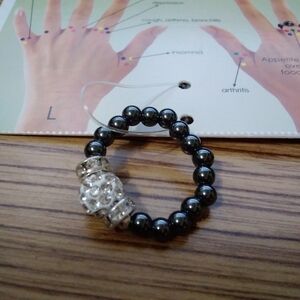new Silver Crystal Magnetic therapy Stretch Ring